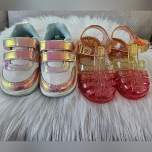 Stride Rite sneakers and Old Navy Jelly sandals. Toddler girl size 6.
